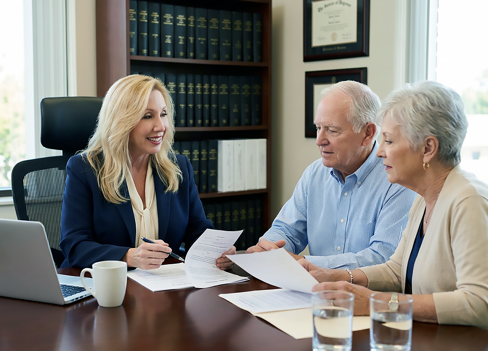 Attorney Rhonda A. Miller discusses estate tax mitigation and planning with clients.