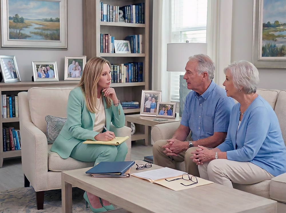 Attorney Rhonda A. Miller meets with clients