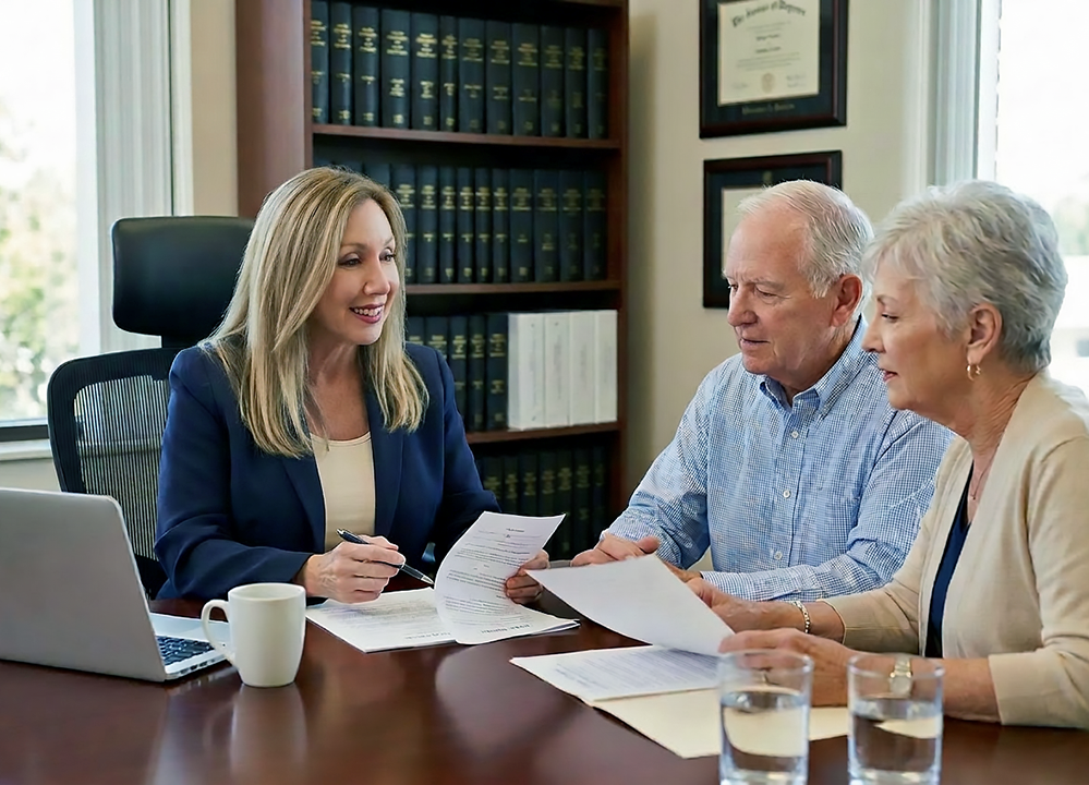 Attorney Rhonda A. Miller meets with clients.